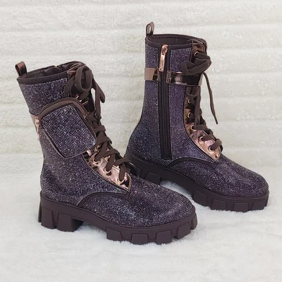 Cape Robbin Shoes Fierce Fashion Brown Rhinestone Side Purse - Main Image